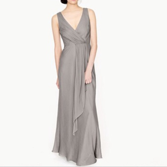 EUC J. Crew Weddings Evie Silk Dress - Graphite Gray - Picture 1 of 7